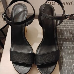 Michael Kors Black Wedge Sandals
